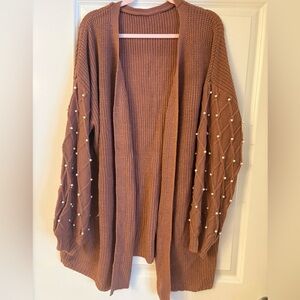 🤍NWOT SHEIN Curve Cardigan with Pearl Accents